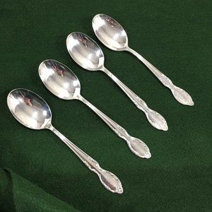 Rogers Bros Royal Manor Silverplate Set of 4 Oval Soup Spoons 7" Original Rogers